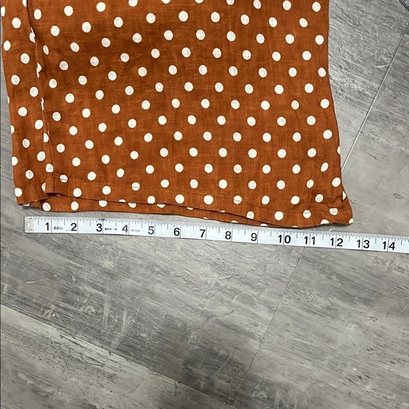 FAITHFULL The Brand Amber Linen Polka Dot Size 8 Wide Leg Pants Pockets - Picture 9 of 9